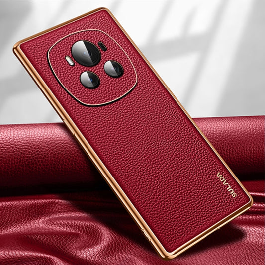 For Honor Magic6 SULADA TPU + Litchi Texture Leather Phone Case(Red) - Honor Cases by SULADA | Online Shopping UK | buy2fix