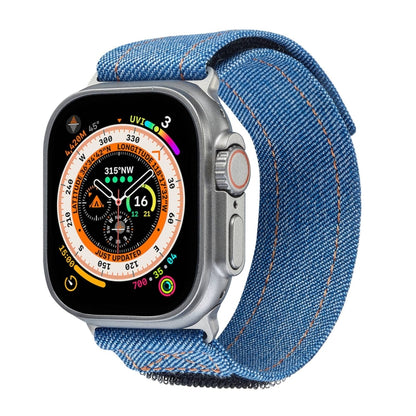 For Apple Watch Ultra 2 49mm Cowboy Nylon Hook and Loop Fastener Watch Band(Royal Blue) - Watch Bands by buy2fix | Online Shopping UK | buy2fix