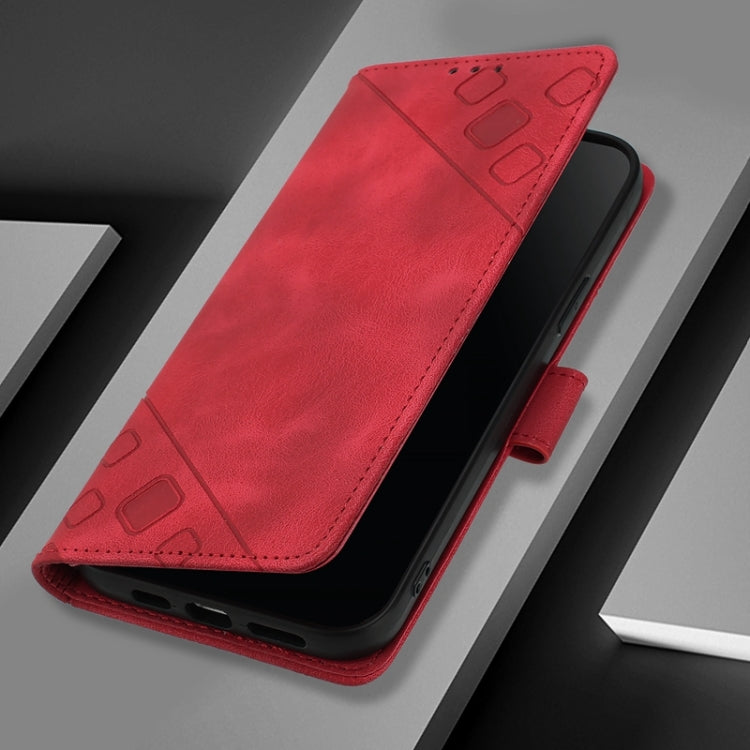 For Blackview A53 Skin Feel Embossed Leather Phone Case(Red) - More Brand by buy2fix | Online Shopping UK | buy2fix