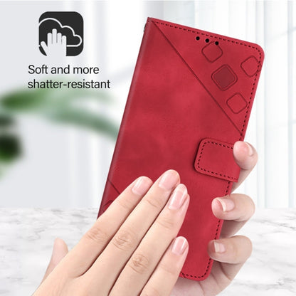 For Blackview Color 8 Skin Feel Embossed Leather Phone Case(Red) - More Brand by buy2fix | Online Shopping UK | buy2fix