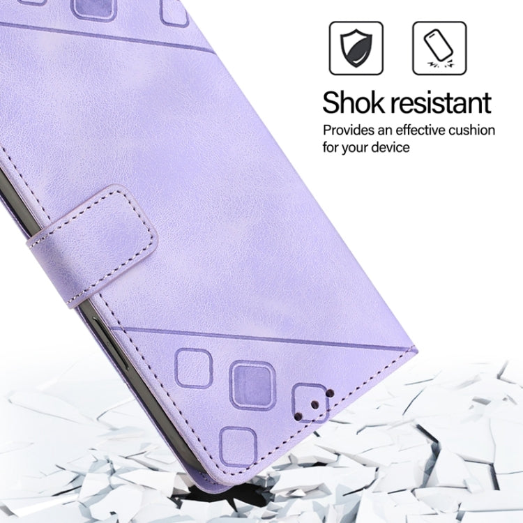 For Blackview Color 8 Skin Feel Embossed Leather Phone Case(Light Purple) - More Brand by buy2fix | Online Shopping UK | buy2fix