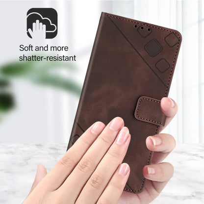 For Blackview Color 8 Skin Feel Embossed Leather Phone Case(Brown) - More Brand by buy2fix | Online Shopping UK | buy2fix