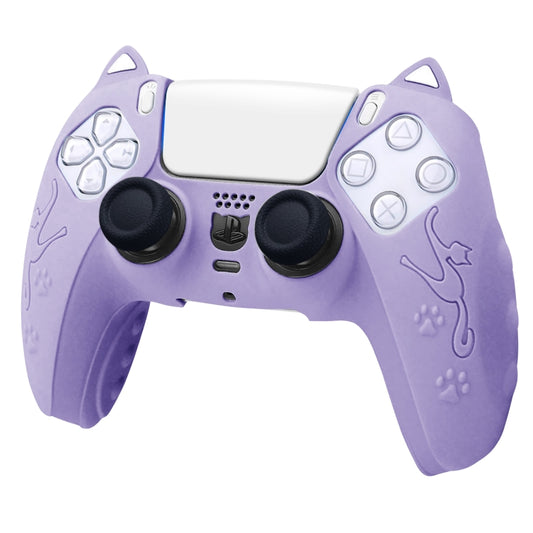 For Sony PS5 Cat Ear Shape Gamepad Silicone Protective Case(Purple) - Cases by buy2fix | Online Shopping UK | buy2fix