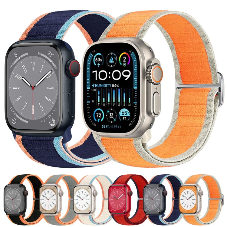 For Apple Watch Ultra 2 49mm Nylon Elastic Buckle Watch Band(Orange) - Watch Bands by buy2fix | Online Shopping UK | buy2fix