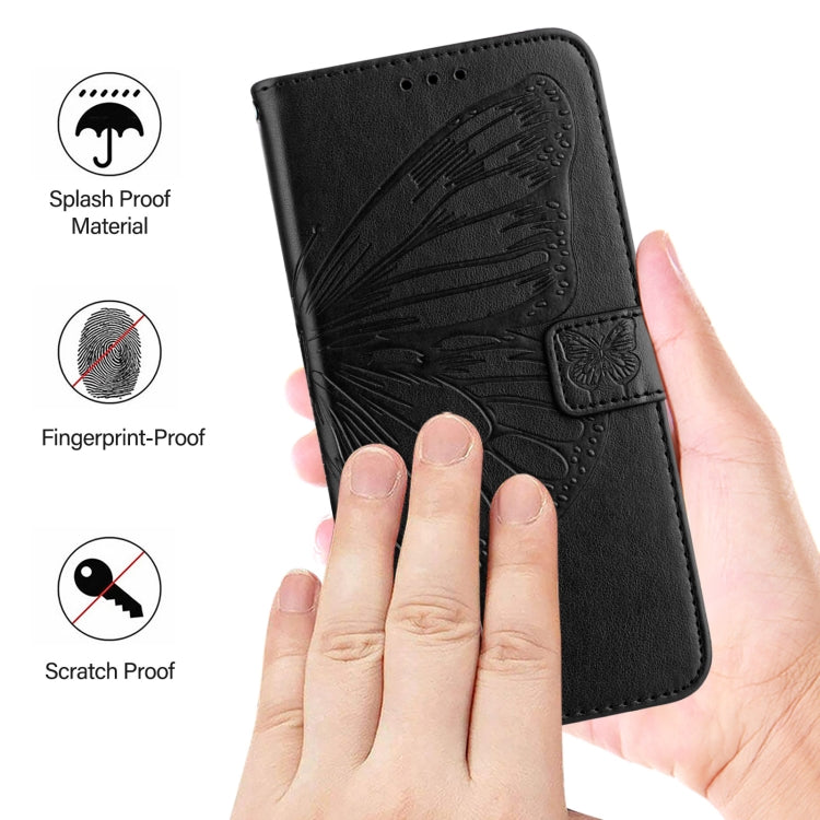 For Blackview Shark 8 Embossed Butterfly Leather Phone Case(Black) - More Brand by buy2fix | Online Shopping UK | buy2fix