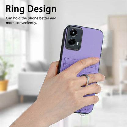 For Motorola Moto G 5G 2024 R20 Ring Card Holder Phone Case(Purple) - Motorola Cases by buy2fix | Online Shopping UK | buy2fix