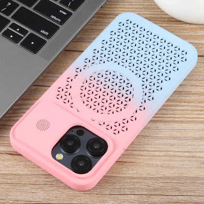 For iPhone 13 Pro Gradient Color Honeycomb Aromatherapy MagSafe Phone Case(Pink Blue) - iPhone 13 Pro Cases by buy2fix | Online Shopping UK | buy2fix