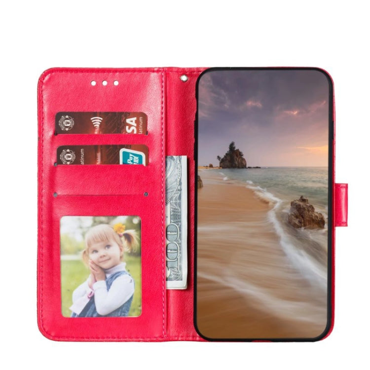 For Google Pixel 9 Lace Flower Embossing Flip Leather Phone Case(Red) - Google Cases by buy2fix | Online Shopping UK | buy2fix