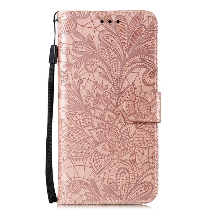 For Google Pixel 9 Pro Lace Flower Embossing Flip Leather Phone Case(Rose Gold) - Google Cases by buy2fix | Online Shopping UK | buy2fix