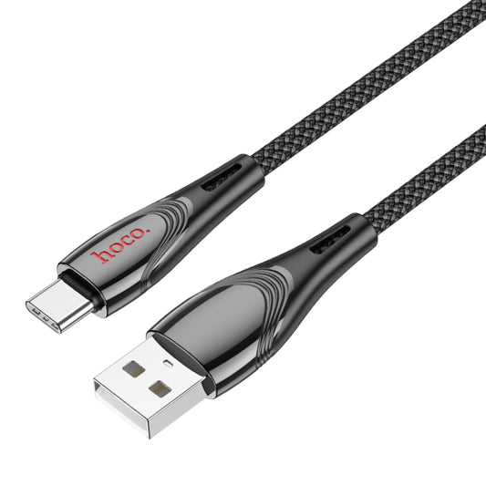 hoco U133 Type-C / USB-C to USB-A Braided Charging Data Cable, Length:1.2m(Black) - USB-C & Type-C Cable by hoco | Online Shopping UK | buy2fix