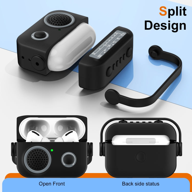 For AirPods 3 Radio Style Wireless Bluetooth Earphones Shockproof Protective Case(Black) - For AirPods 3 by buy2fix | Online Shopping UK | buy2fix