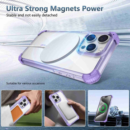 For iPhone 13 Pro Transparent MagSafe Magnetic Phone Case(Purple) - iPhone 13 Pro Cases by buy2fix | Online Shopping UK | buy2fix