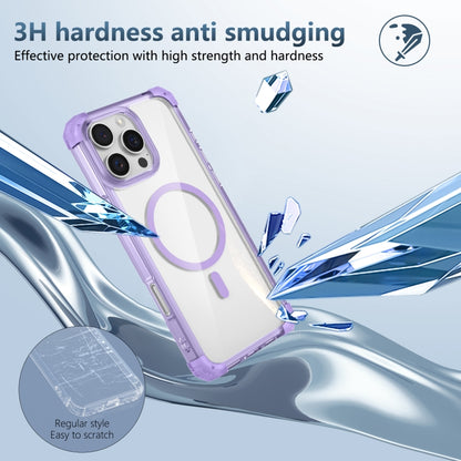 For iPhone 16 Pro Transparent MagSafe Magnetic Phone Case(Purple) - iPhone 16 Pro Cases by buy2fix | Online Shopping UK | buy2fix