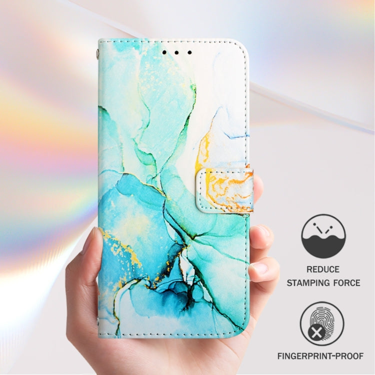 For Blackview Wave 6C PT003 Marble Pattern Flip Leather Phone Case(Green) - More Brand by buy2fix | Online Shopping UK | buy2fix