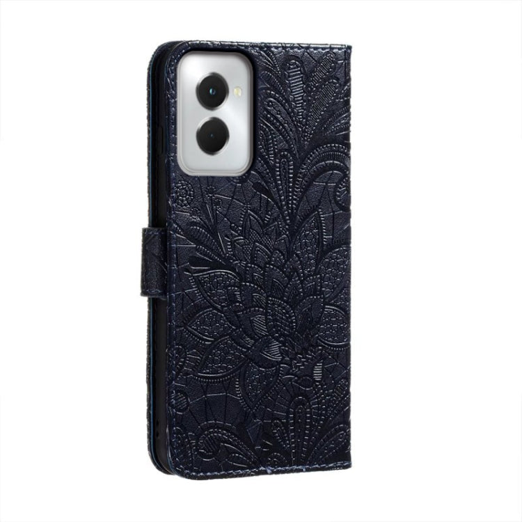 For Motorola Moto G Power 5G 2024 Lace Flower Embossing Flip Leather Phone Case(Dark Blue) - Motorola Cases by buy2fix | Online Shopping UK | buy2fix