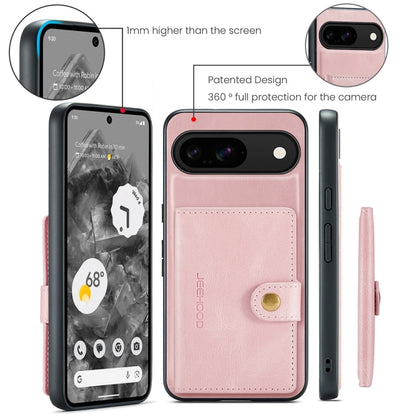 For Google Pixel 9 JEEHOOD J01 Retro Magnetic Detachable Wallet Phone Case(Pink) - Google Cases by JEEHOOD | Online Shopping UK | buy2fix