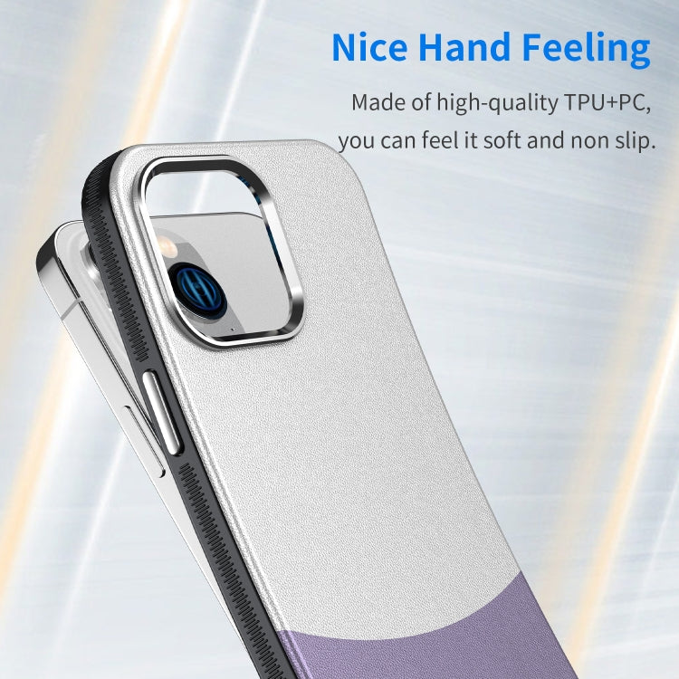 For iPhone 15 Plus Leather Texture MagSafe Magnetic TPU + PC Phone Case(Light Purple) - iPhone 15 Plus Cases by buy2fix | Online Shopping UK | buy2fix