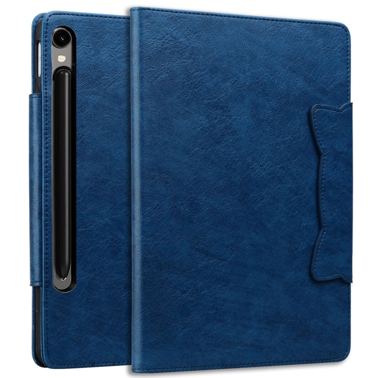 For Samsung Galaxy Tab S9 FE / S9 / S8 / S7 Cat Buckle Leather Smart Tablet Case(Royal Blue) - Galaxy Tab S9 Cases by buy2fix | Online Shopping UK | buy2fix