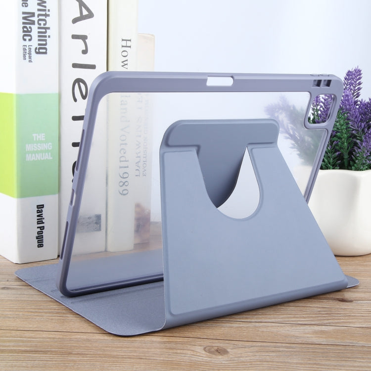 For iPad Pro 11 2024 GEBEI Acrylic TPU 3-folding Rotating Smart Tablet Leather Case withh Pen Slot(Light Purple) - iPad Pro 11 2024 Cases by GEBEI | Online Shopping UK | buy2fix