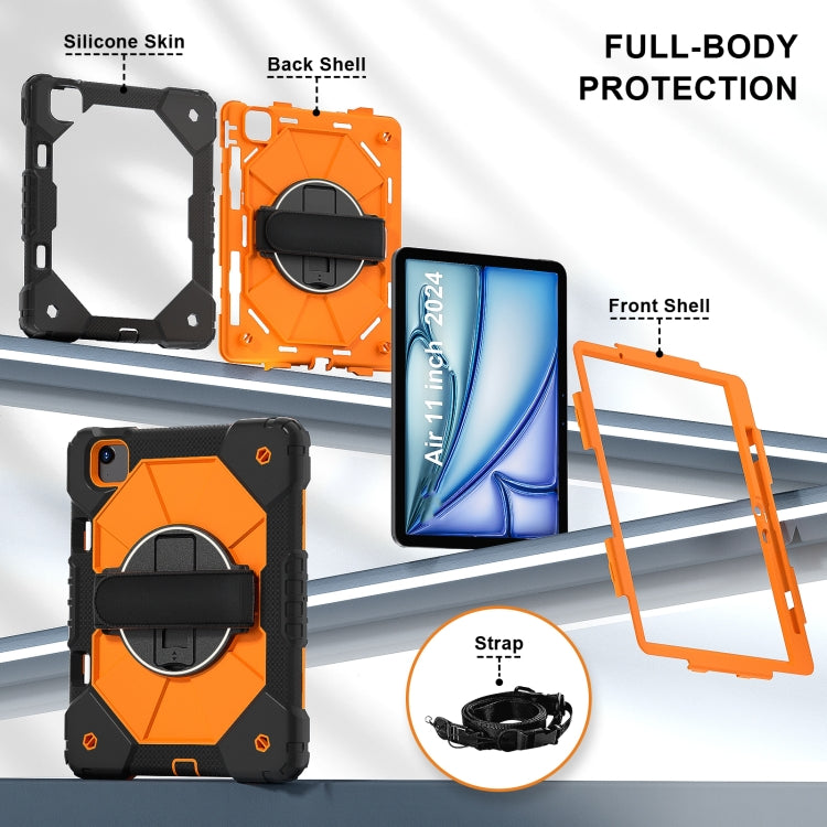 For iPad Air 11 2024 Contrast Color Robot Silicone Hybrid PC Tablet Case(Black Orange) - iPad Air 11 2024 Cases by buy2fix | Online Shopping UK | buy2fix