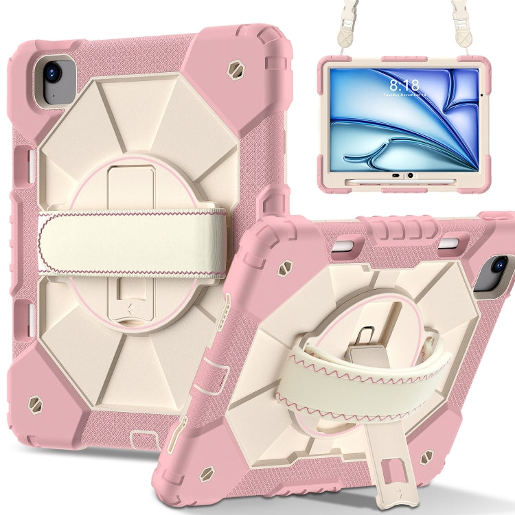 For iPad Air 11 2024 Contrast Color Robot Silicone Hybrid PC Tablet Case(Rose Gold Beige) - iPad Air 11 2024 Cases by buy2fix | Online Shopping UK | buy2fix