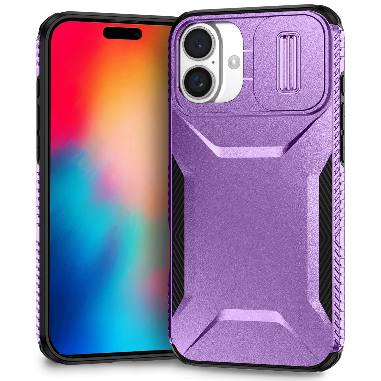 For iPhone 16 Sliding Camshield Phone Case(Purple) - iPhone 16 Cases by buy2fix | Online Shopping UK | buy2fix