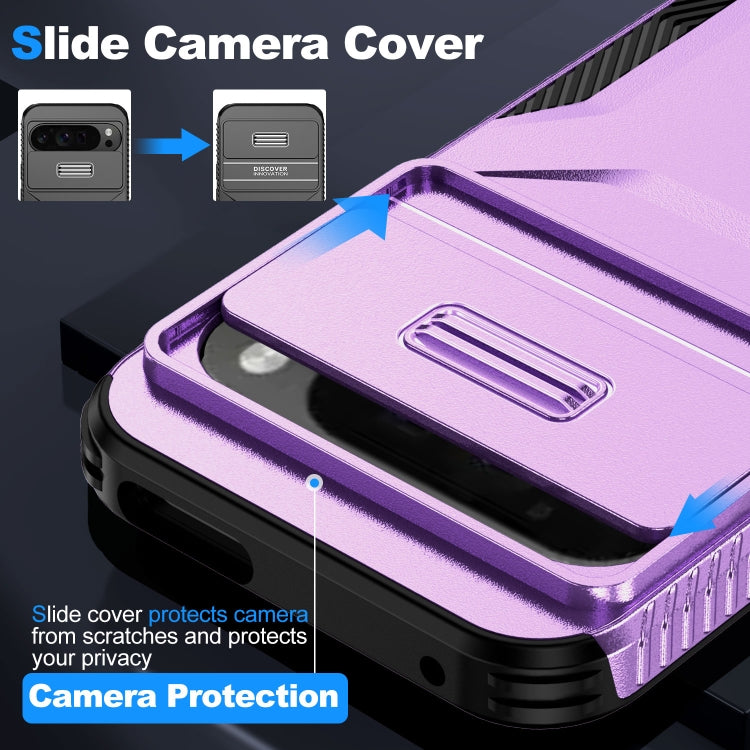 For Google Pixel 9 Pro XL Sliding Camshield Phone Case(Purple) - Google Cases by buy2fix | Online Shopping UK | buy2fix