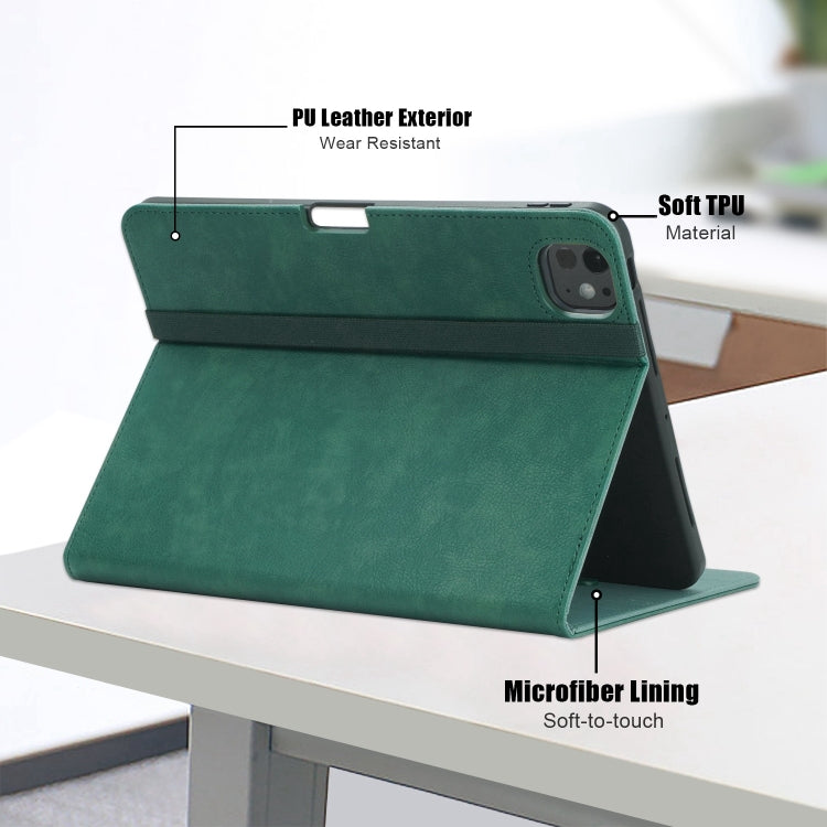 For iPad Pro 11 2024 Front Stand Smart TPU Leather Tablet Case(Green) - iPad Pro 11 2024 Cases by buy2fix | Online Shopping UK | buy2fix