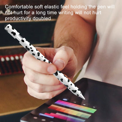 For Apple Pencil USB-C Cow Pattern Stylus Silicone Protective Cover(Black) - Pencil Accessories by buy2fix | Online Shopping UK | buy2fix