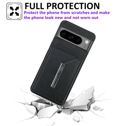 For Google Pixel 9 / 9 Pro Solid Color Metal Buckle Card Slots Bag Phone Case(Black) - Google Cases by buy2fix | Online Shopping UK | buy2fix