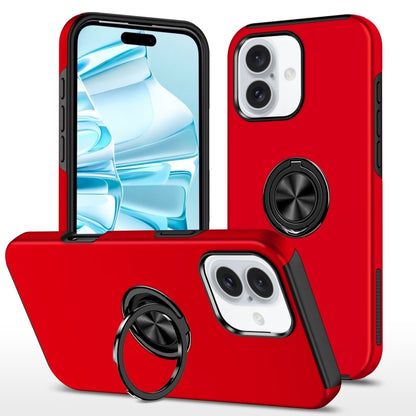 For iPhone 16 Plus Magnetic Ring Holder Phone Case(Red) - iPhone 16 Plus Cases by buy2fix | Online Shopping UK | buy2fix