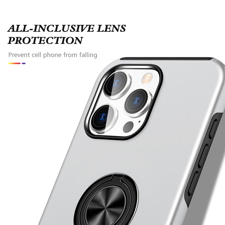 For iPhone 16 Plus Magnetic Ring Holder Phone Case(Silver) - iPhone 16 Plus Cases by buy2fix | Online Shopping UK | buy2fix