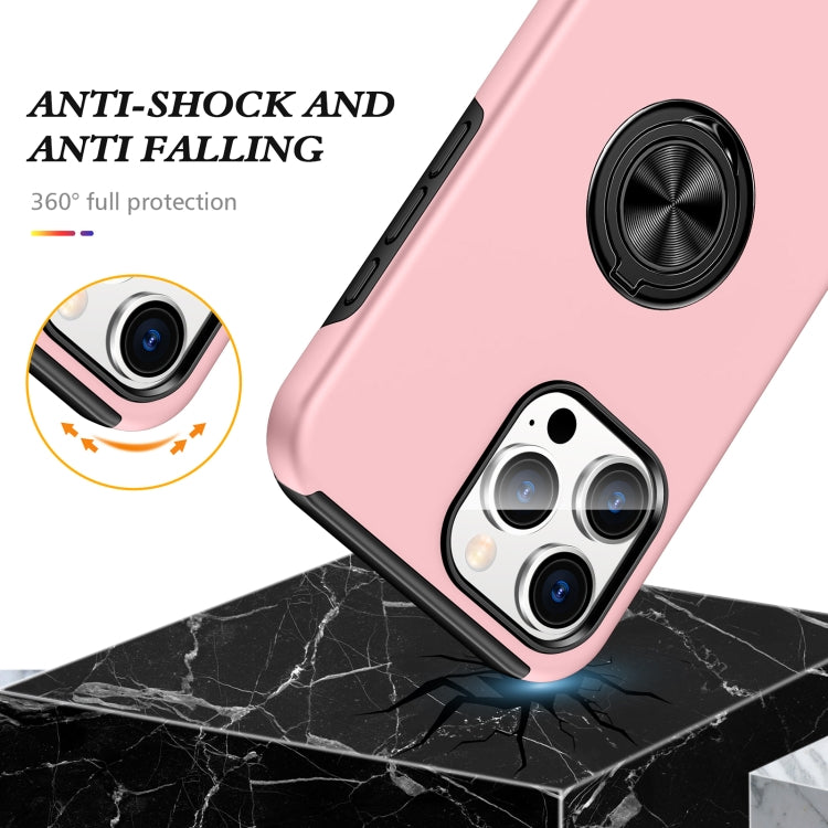 For iPhone 16 Pro Magnetic Ring Holder Phone Case(Rose Gold) - iPhone 16 Pro Cases by buy2fix | Online Shopping UK | buy2fix