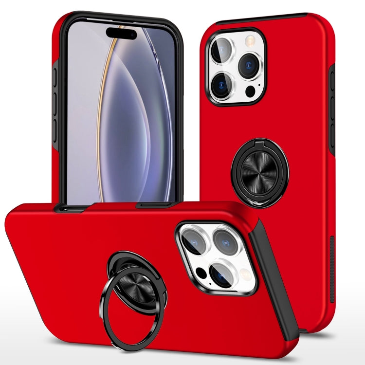 For iPhone 16 Pro Max Magnetic Ring Holder Phone Case(Red) - iPhone 16 Pro Max Cases by buy2fix | Online Shopping UK | buy2fix