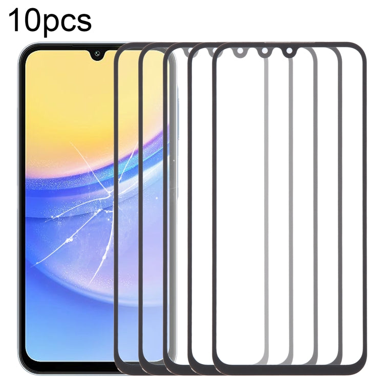 For Samsung Galaxy A15 4G SM-A155F 10pcs Front Screen Outer Glass Lens with OCA Optically Clear Adhesive - Galaxy A Series Parts by buy2fix | Online Shopping UK | buy2fix