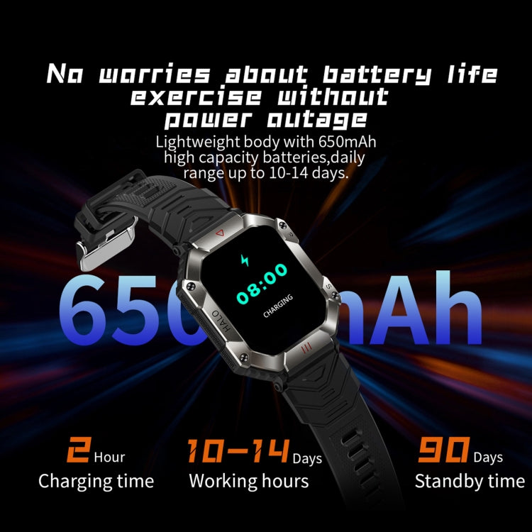 LEMFO KR80 2.0 inch BT5.1 IP67 Sport Smart Watch, Support Bluetooth Call / Sleep / Blood Oxygen / Heart Rate / Blood Pressure Health Monitor(Black) - Smart Watches by LEMFO | Online Shopping UK | buy2fix