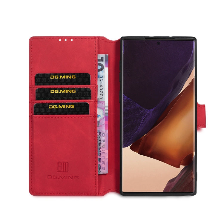 For Samsung Galaxy Note20 Ultra DG.MING Retro Oil Side Horizontal Flip Case with Holder & Card Slots & Wallet(Red) - Galaxy Note20 Ultra Cases by DG.MING | Online Shopping UK | buy2fix