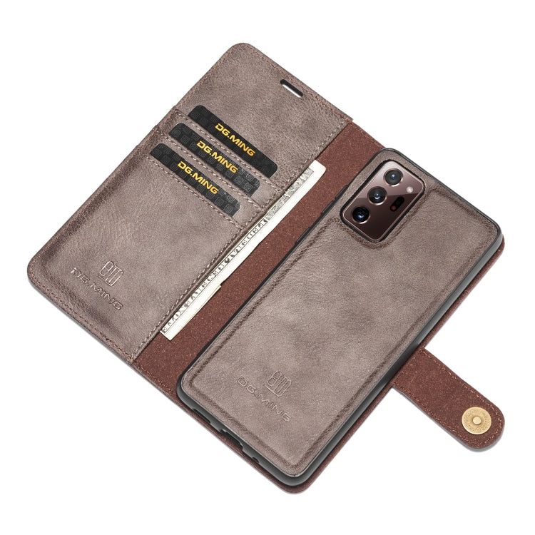 For Samsung Galaxy Note20 Ultra DG.MING Crazy Horse Texture Flip Detachable Magnetic Leather Case with Holder & Card Slots & Wallet(Gray) - Galaxy Note20 Ultra Cases by DG.MING | Online Shopping UK | buy2fix