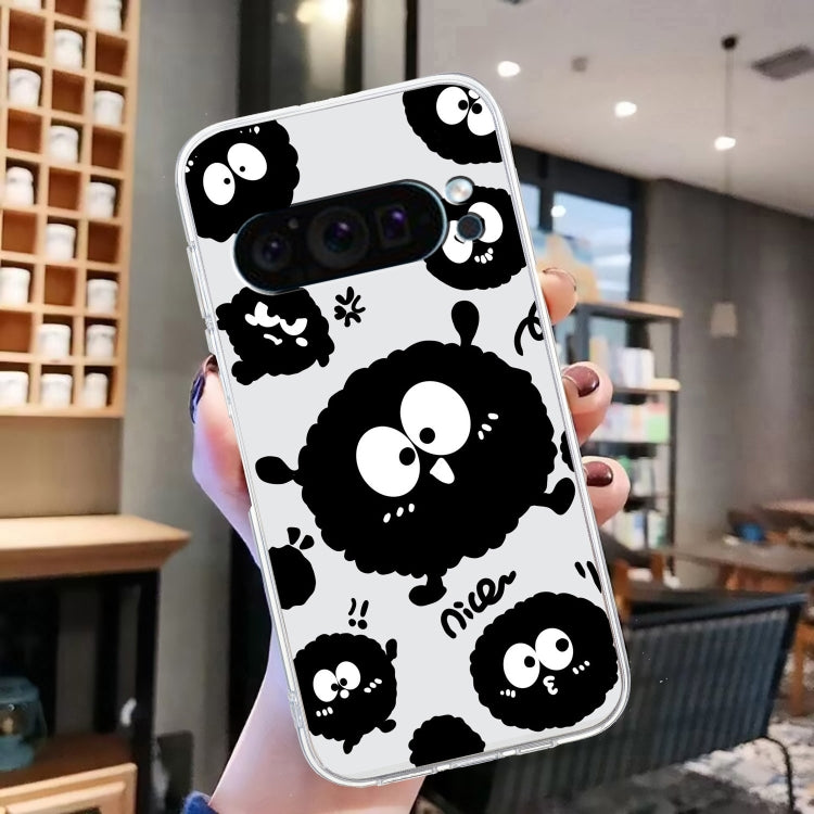 For Google Pixel 9 Colored Drawing Pattern Transparent TPU Phone Case(Black Eye) - Google Cases by buy2fix | Online Shopping UK | buy2fix