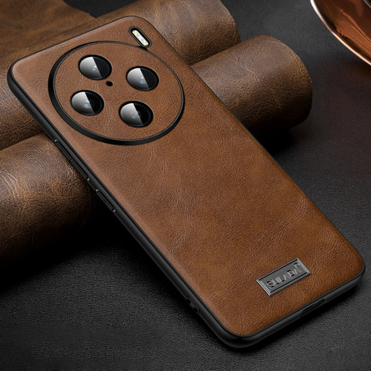 For vivo X100s Pro / X100 Pro SULADA Shockproof TPU + Handmade Leather Phone Case(Brown) - X100 Pro Cases by SULADA | Online Shopping UK | buy2fix