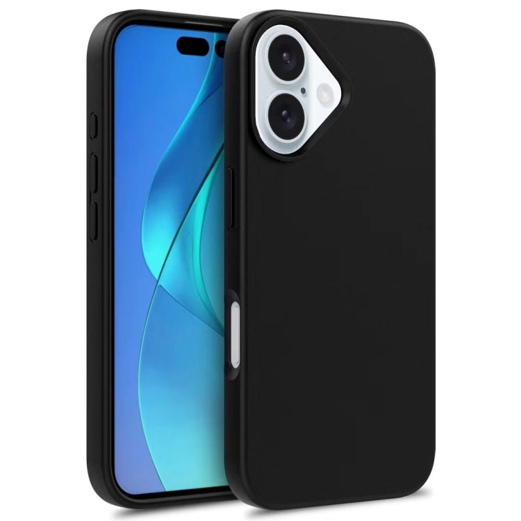 For iPhone 16 Plus Wheat Straw TPU Phone Case(Black) - iPhone 16 Plus Cases by buy2fix | Online Shopping UK | buy2fix