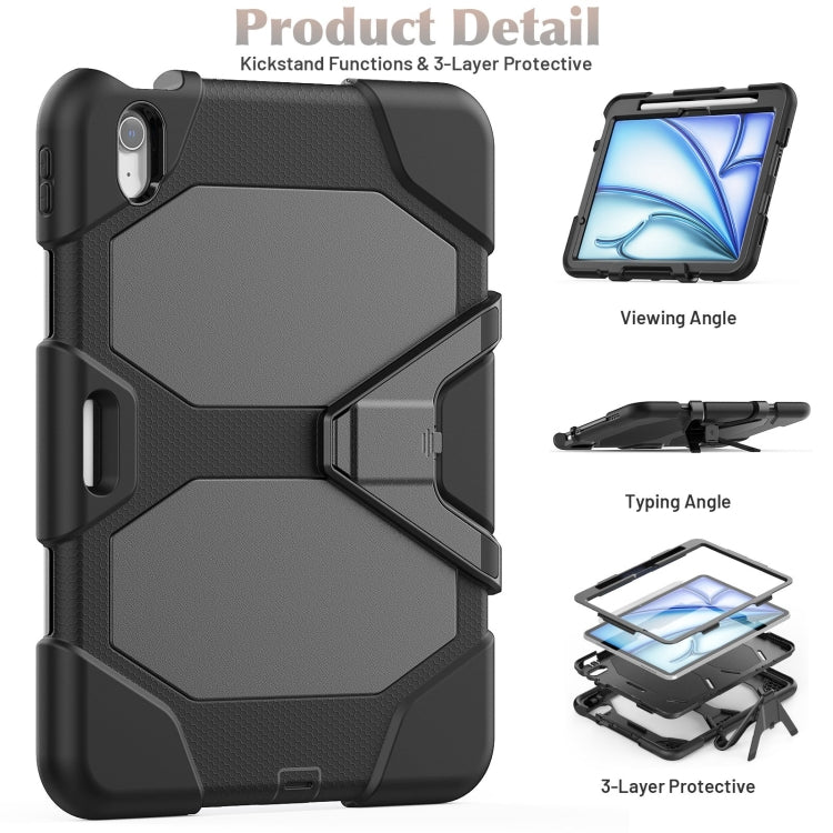 For iPad Air 11 2024 Colorful Silicone Heavy Duty Hybrid PC Tablet Case(Black) - iPad Air 11 2024 Cases by buy2fix | Online Shopping UK | buy2fix