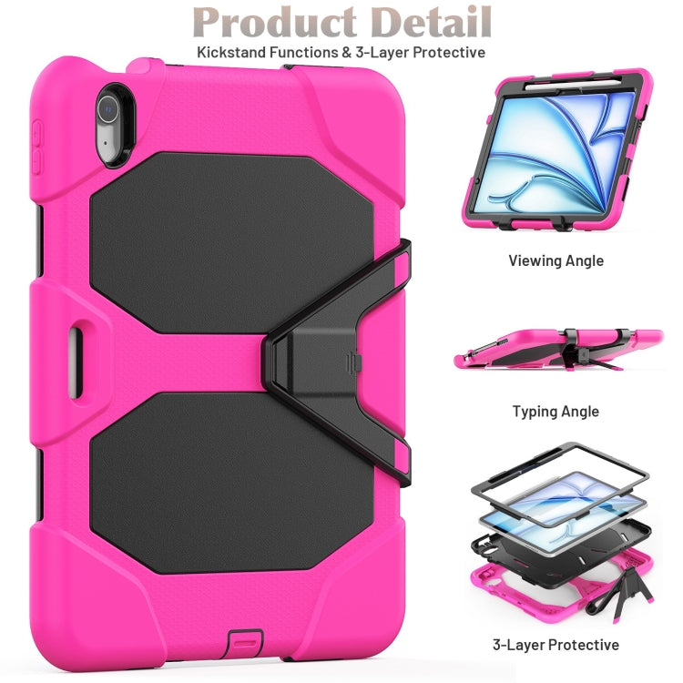 For iPad Air 11 2024 Colorful Silicone Heavy Duty Hybrid PC Tablet Case(Rose Red) - iPad Air 11 2024 Cases by buy2fix | Online Shopping UK | buy2fix