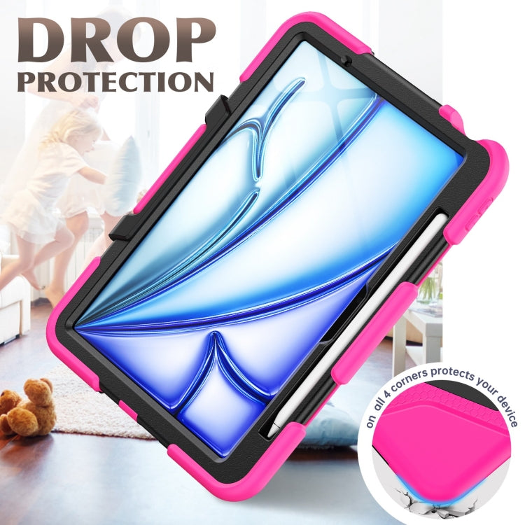 For iPad Air 11 2025 / 2024 Colorful Silicone Heavy Duty Hybrid PC Tablet Case(Rose Red) - iPad Air 11 2025 / 2024 Cases by buy2fix | Online Shopping UK | buy2fix