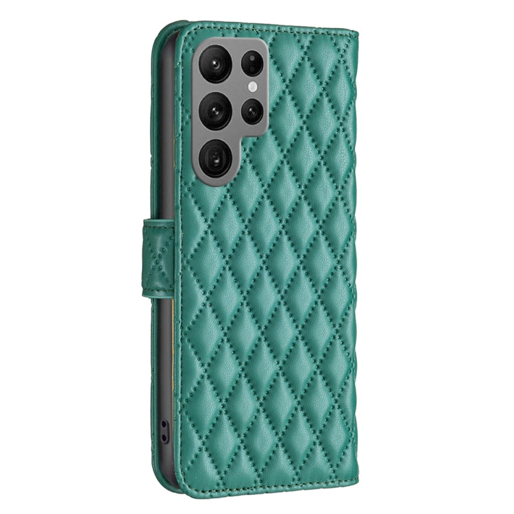 For Samsung Galaxy S25 Ultra 5G Diamond Lattice Wallet Flip Leather Phone Case(Green) - Galaxy S25 Ultra 5G Cases by buy2fix | Online Shopping UK | buy2fix