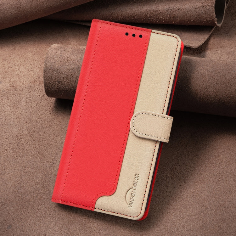 For Google Pixel 9 Color Matching RFID Anti-theft Leather Phone Case(Red) - Google Cases by buy2fix | Online Shopping UK | buy2fix