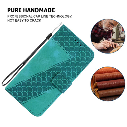 For Xiaomi Redmi K70 / K70 Pro Seven-shaped Embossed Leather Phone Case(Green) - K70 Cases by buy2fix | Online Shopping UK | buy2fix