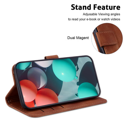 For Xiaomi Redmi K70 / K70 Pro Seven-shaped Embossed Leather Phone Case(Brown) - K70 Cases by buy2fix | Online Shopping UK | buy2fix