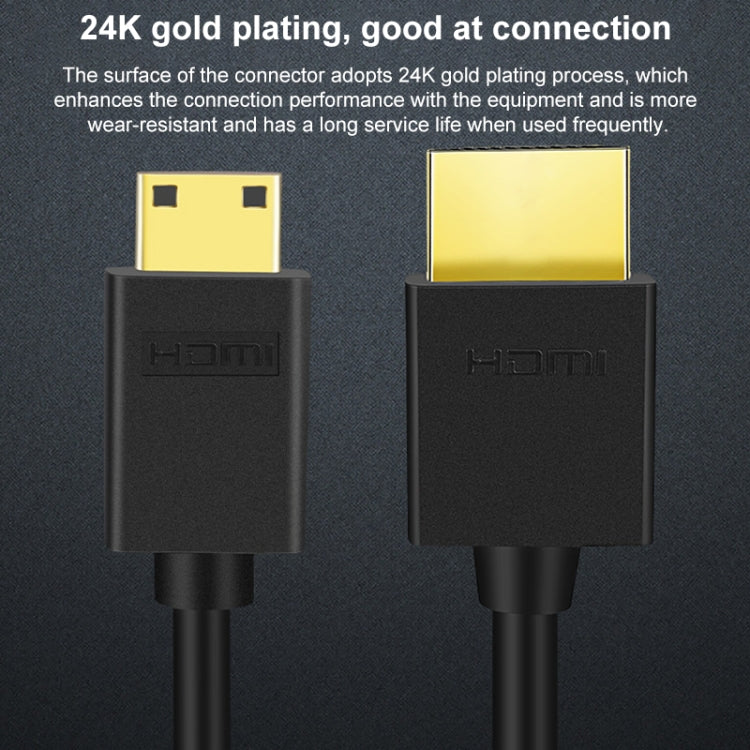 HDMI to Mini HDMI 4K UHD 18Gbps Video Connection Cable, Length:1m(Black) - Cable by buy2fix | Online Shopping UK | buy2fix