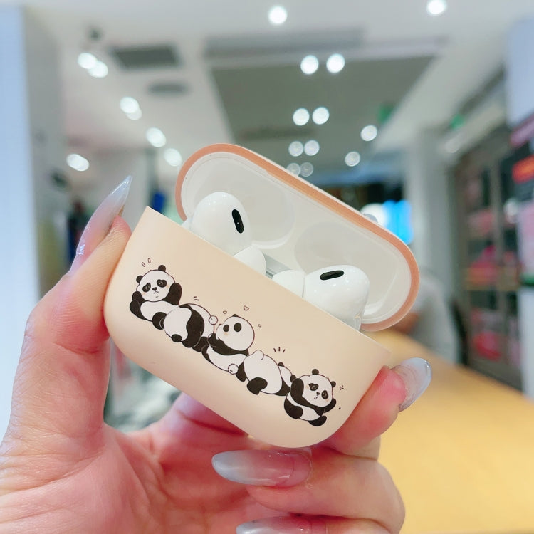 For AirPods Pro Panda Pattern Earbuds Box Frosted TPU Case(Cute Panda) - For AirPods Pro by buy2fix | Online Shopping UK | buy2fix